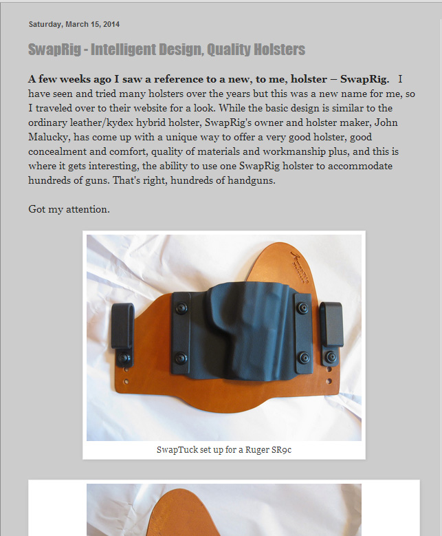 SwapRig Holsters Review Self Defense Carry SDCarry